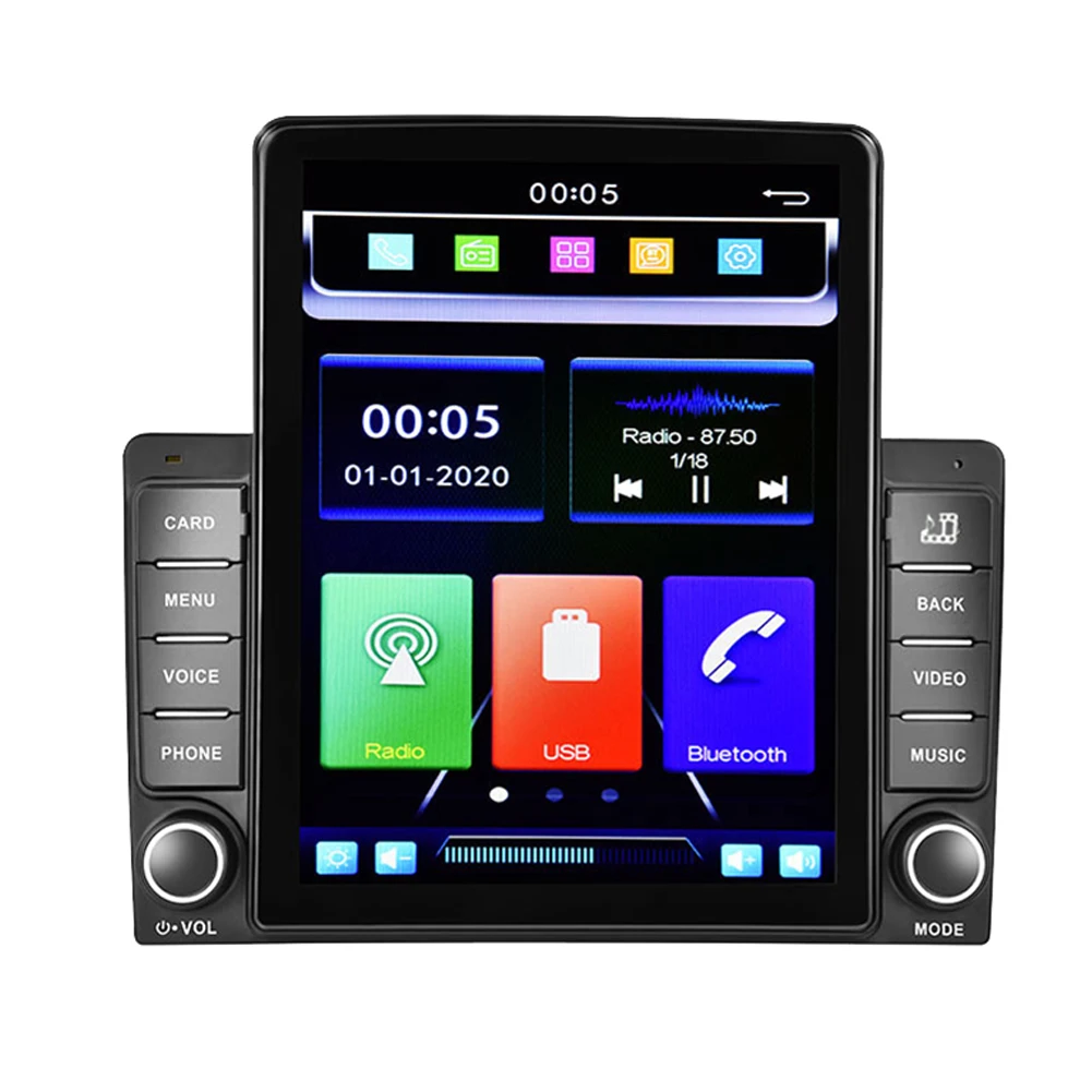 

2 Din 9.5Inch Contact Screen MP5 Player Car Stereo FM Radio for Apple/Android CarPlay Mirror Link Navi+ 8 LED