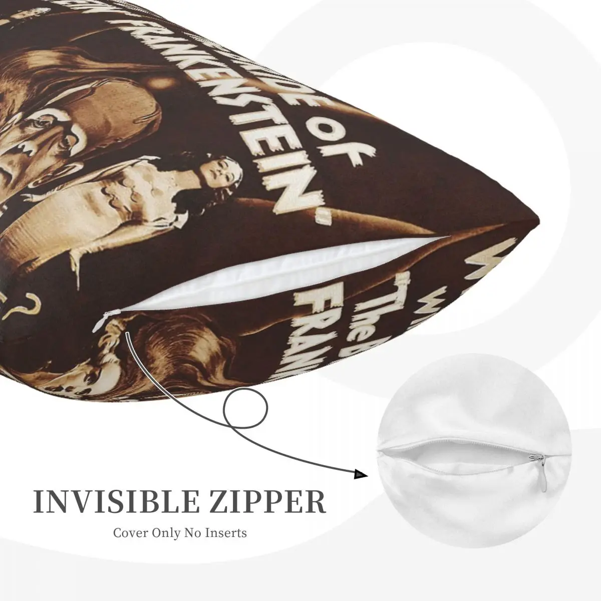 Bride Of Frankenstein Poster Rectangle Pillowcase Cushion Cover Decorative Bedroom Bed Home Comfort Throw Pillow