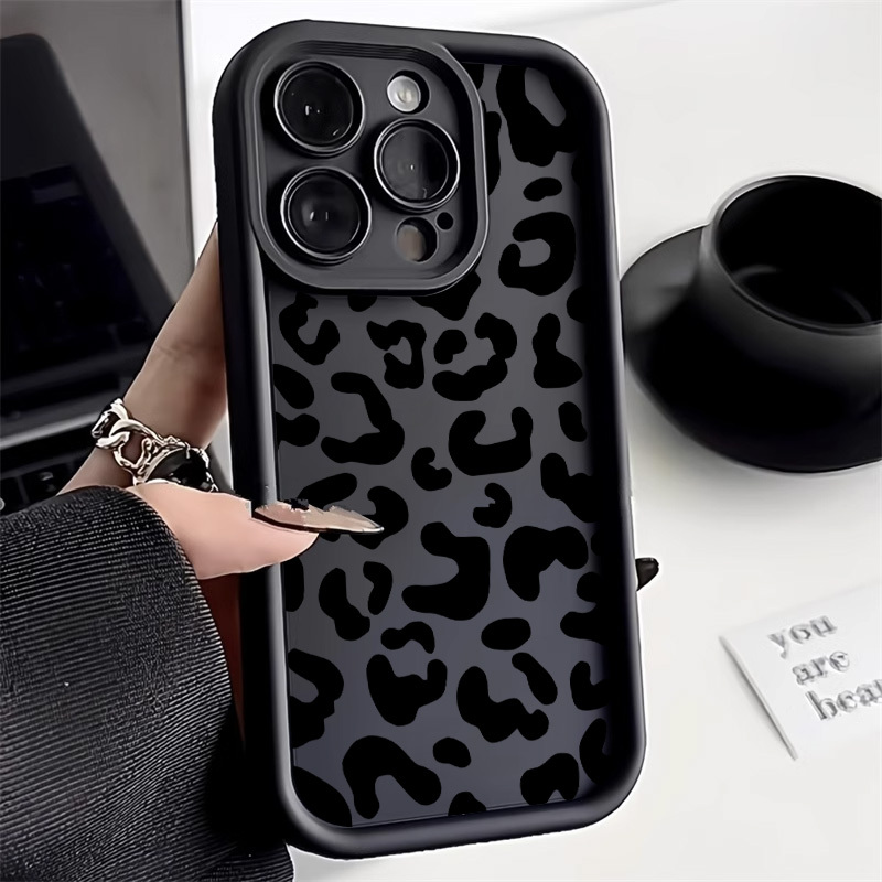  Leopard Print Silicone Phone Case For iPhone 14 Pro Case iPhone 11 12 13 16 15 17 Pro Max XR XS X 7 8 Plus Soft Shockproof Cover 