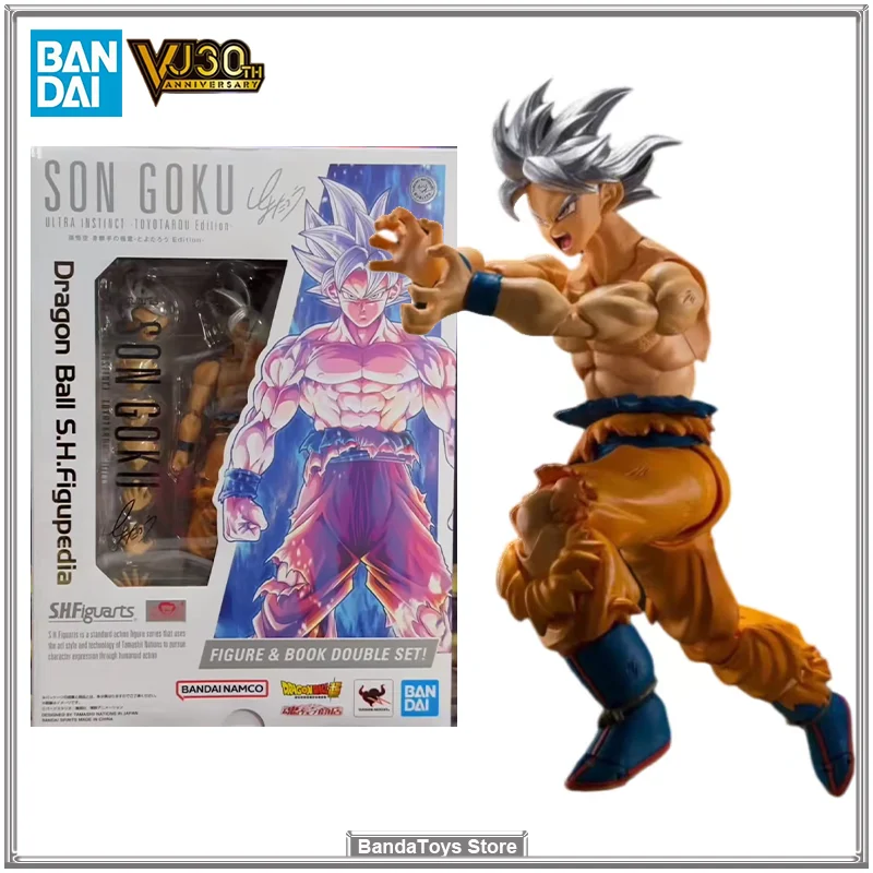 In Stock Original Bandai S.H.Figuarts SHF Dragon Ball Z Son Goku Ultra Instinct Toyotaro Edition VJ30TH Anime Model Toys