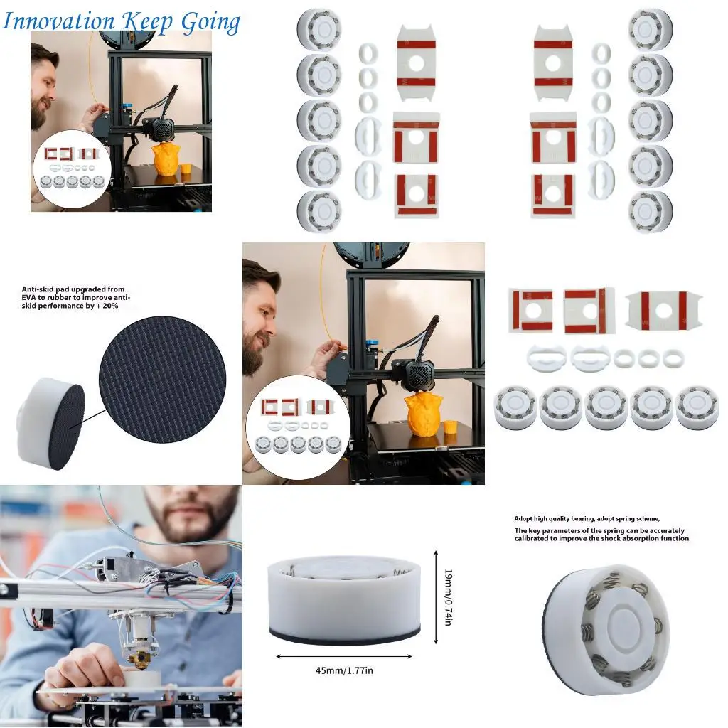 

E65C Bearing Spring Shockproof Foot Pad For 3D Printer Anti Vibration Feet Pad Antislip Shock Foot Pad Replacement