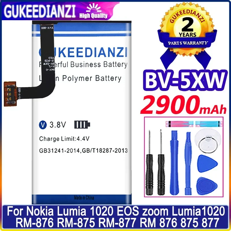 GUKEEDIANZI 2900mAh BV-5XW Battery for Nokia Lumia 1020 EOS Zoom Lumia1020 RM-876 RM-875 RM-877 RM 876 875 877 Batterij