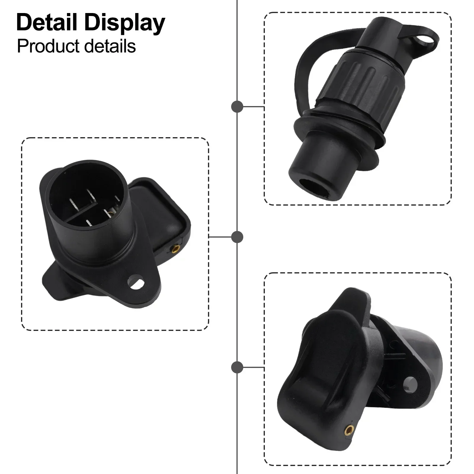 Pole Pin Trailer Socket Round Connection Contacts Diameter Mm Quick Installation Easy To Use Socket Connectors