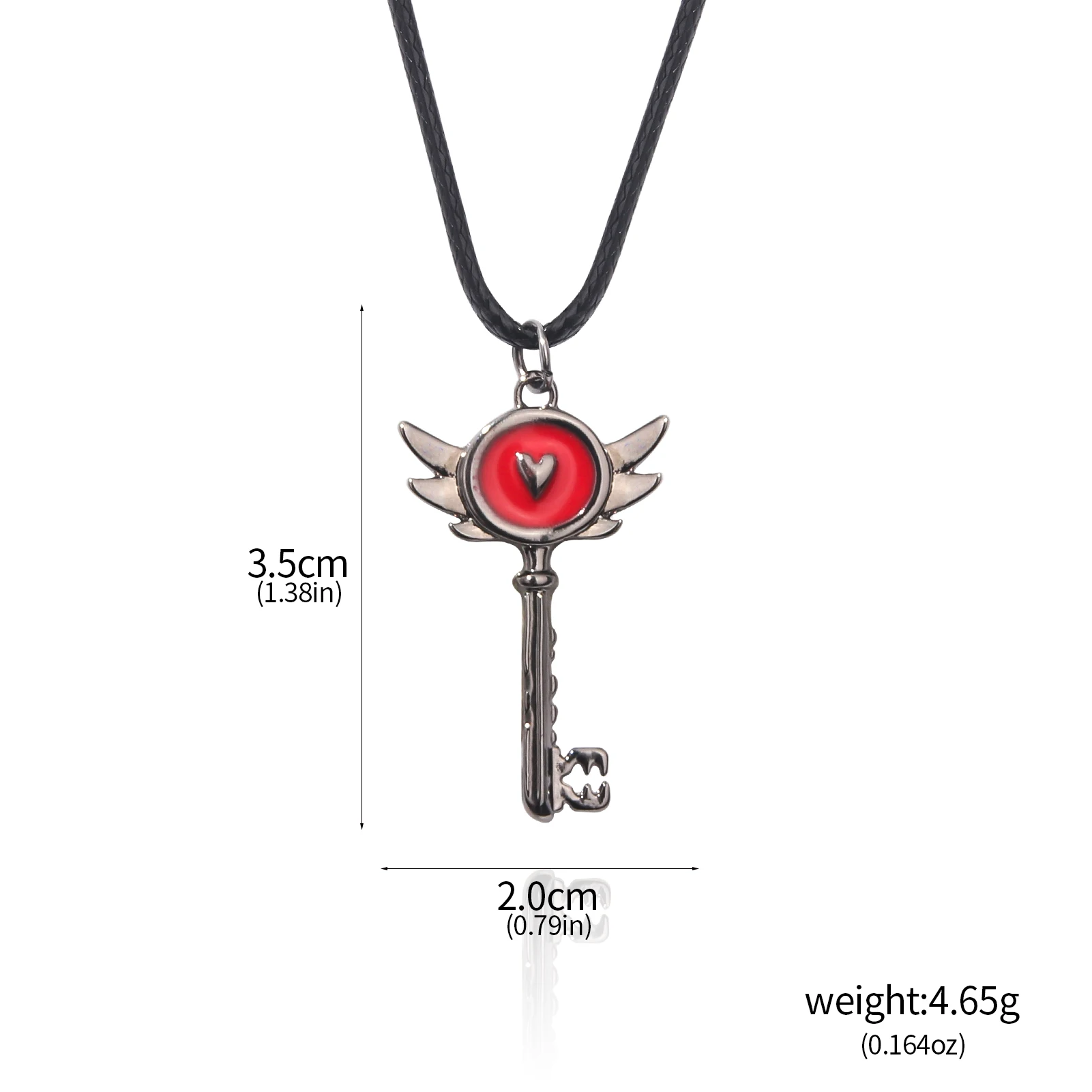 Hazbin Necklace Dainty Heart Padkey Portal Inspired Key Pendant Hotel Lucifer Alastor Group Cosplay Costume Jewelry Teens Girl