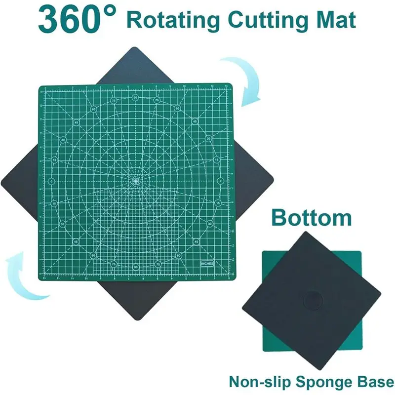A96K-Rotating Cutting Mat Self Healing Cutting Mat For Quilting,Sewing Supplies Mat With 360 Degree Rotating Anti-Slip Base