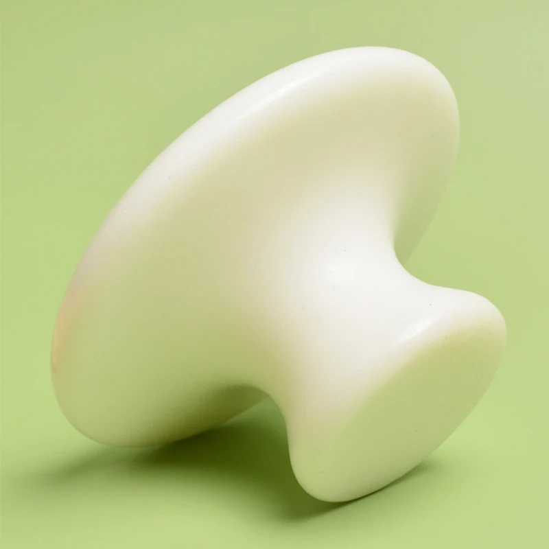 Natural Large White Jade Mushroom Head Jade Massager Xiuyu Jade Scraping Beauty Massage Meridian Massage Gua Sha Stone