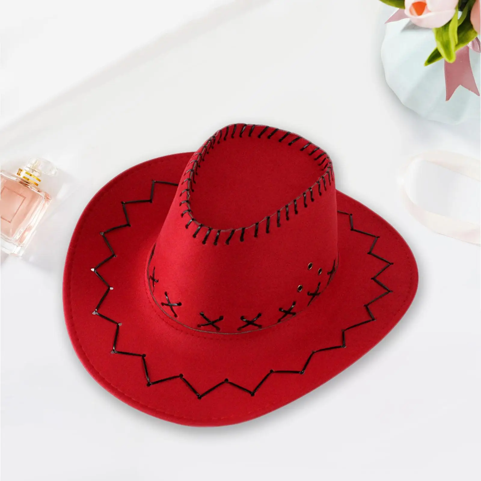 Kid's Cowboy Hat with Wind Lanyard Hat for Girls Boys Horseback Riding