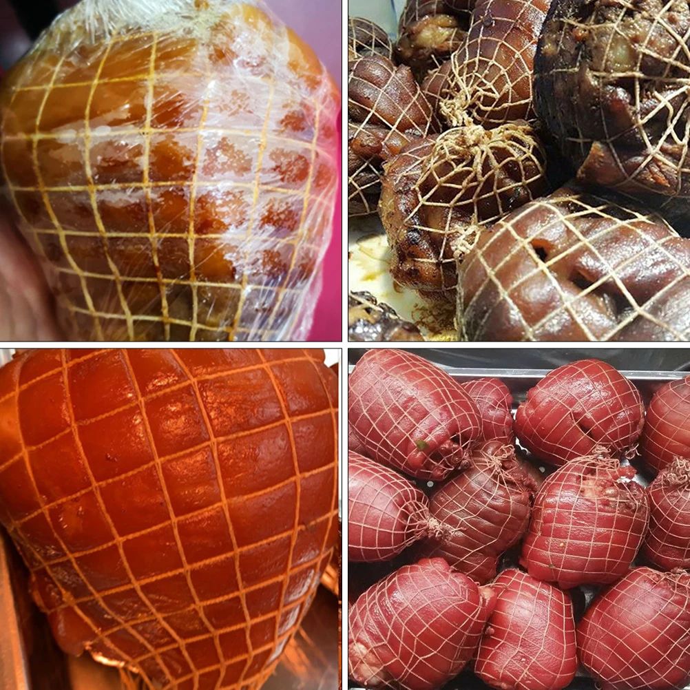 

4 Rolls Meat Netting Roll Cotton Ham Sock Kitchen Char Braided Rope Sausage Packaging Tool Pork Thread Cooking Supplies