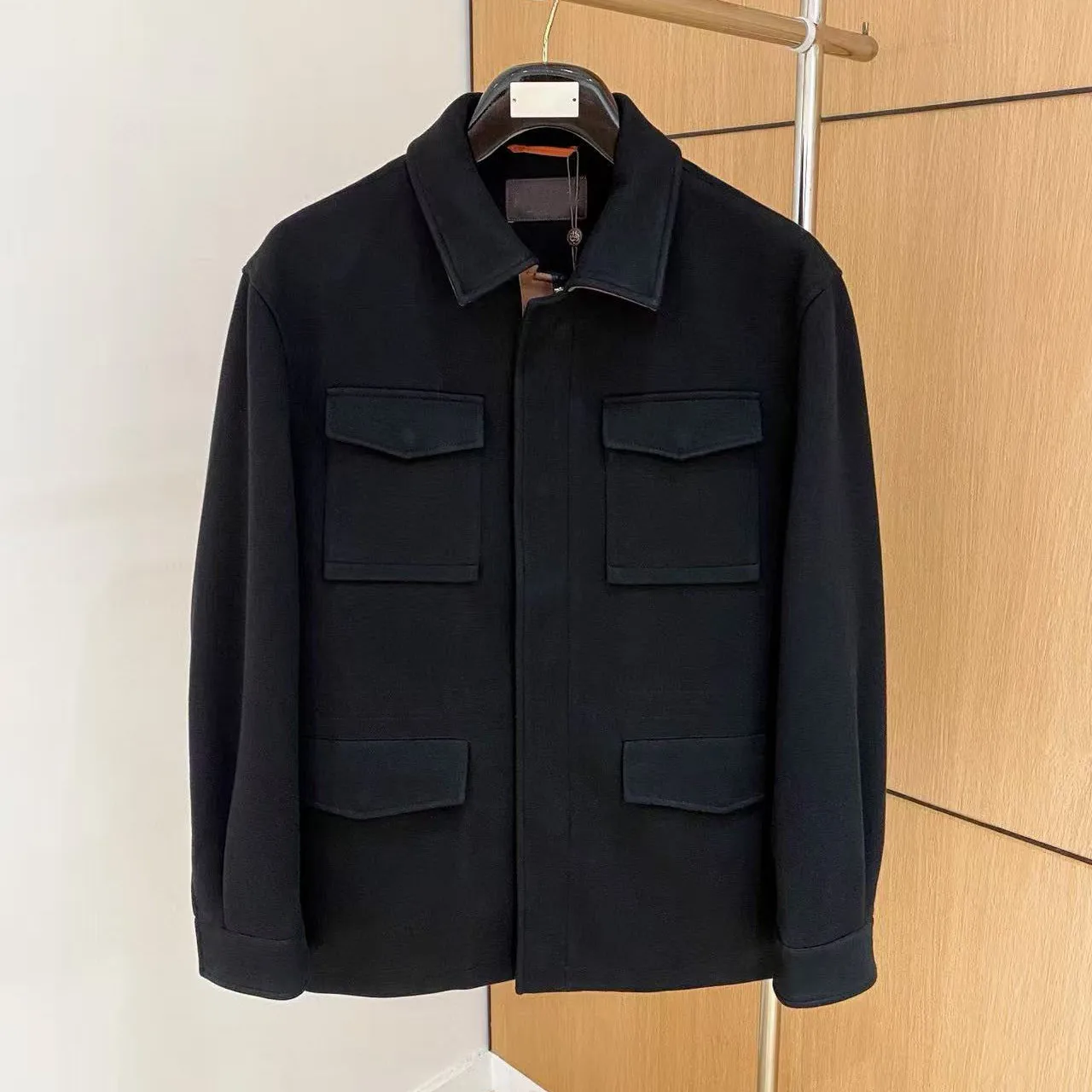 معطف LP إيطالي متوسط الطول بطية صدر السترة من الأموال القديمة