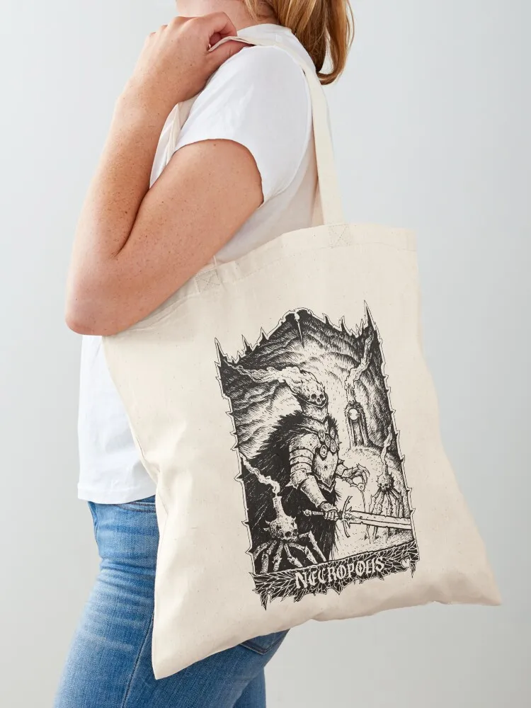 

Necropolis Tote Black Ink Tote Bag reusable shopping men Women's shopping the