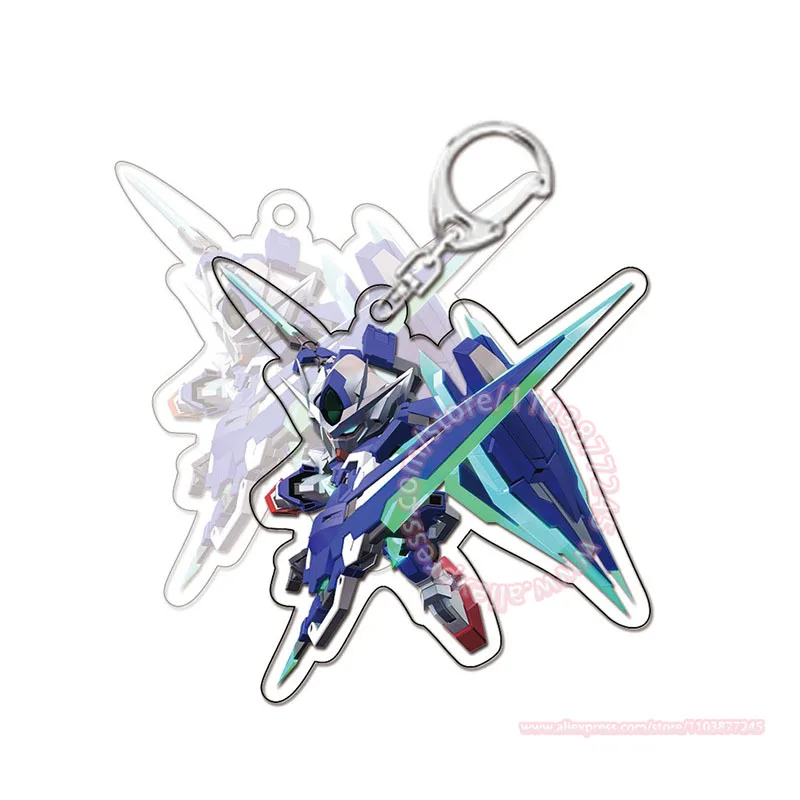 Mobile Suit Keychain Bag Pendant Gundam Peripheral Acrylic Double Sided Printing Cartoon Decoration Trend Model Children's Toys