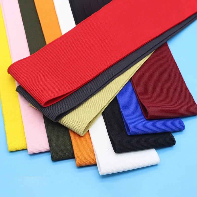 Rib Combed Rainbow Cuff Fabric By  Striped  For Sewing Base Shirt Knitting Neckline 7.5x80CM quilting fabric