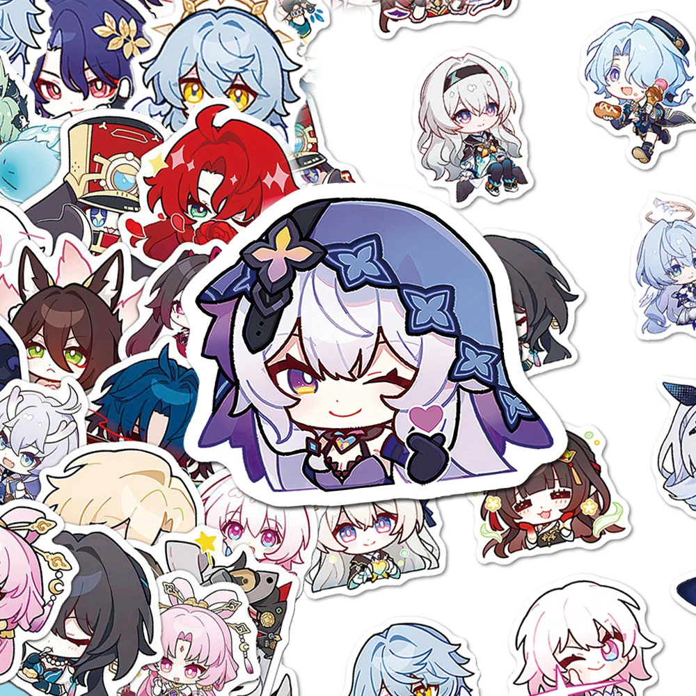 10/30/50pcs Q Version Honkai Star Rail Anime Stickers Cute Cartoon Game Characters Decals Laptop Phone Luggage Sticker Toy Gift