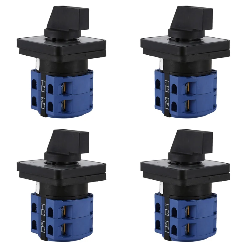 

ABFY-4X AC660V 25A 2-полюсный 3-позиционный мгновенный пластиковый поворотный переключатель синий + черный