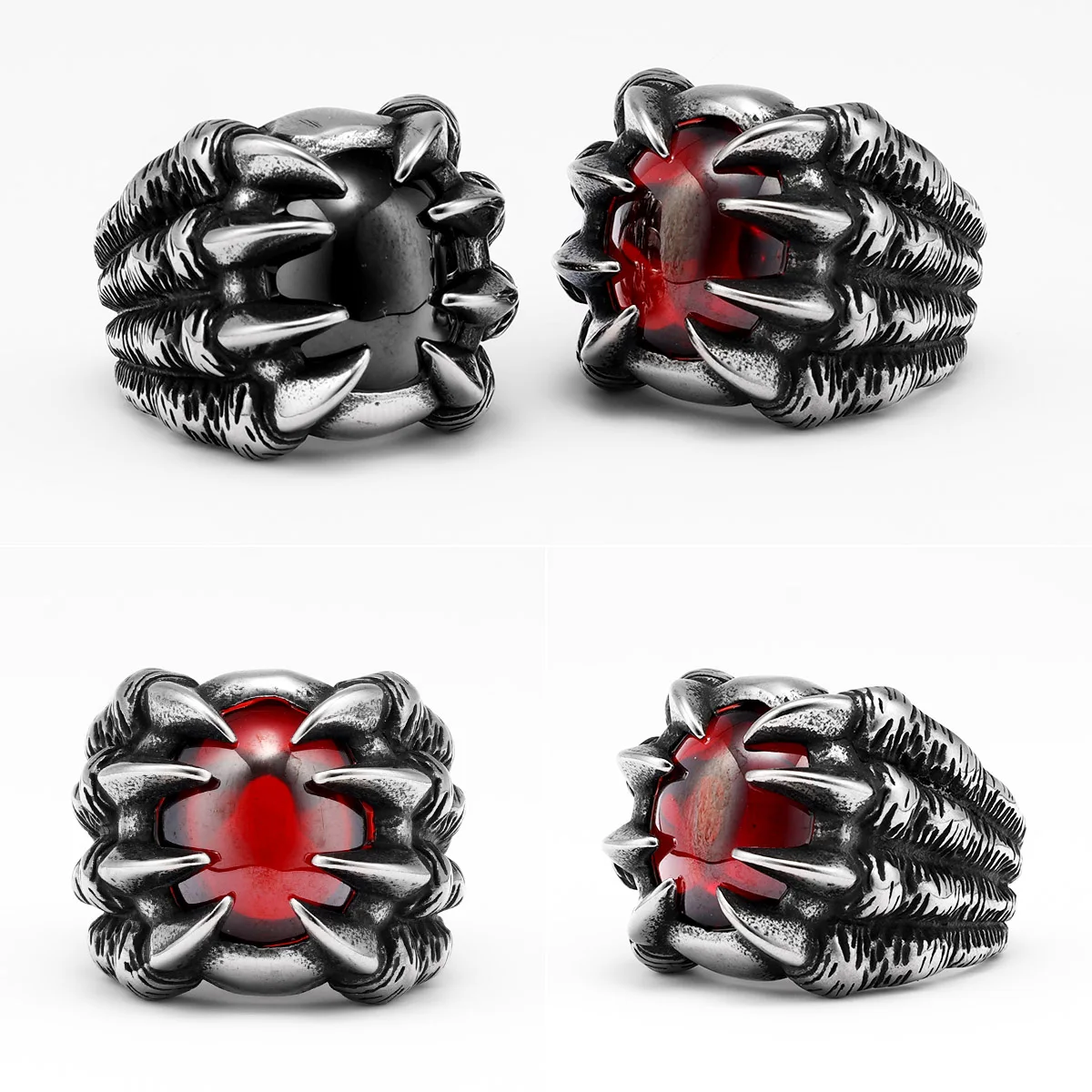 Devil Dragon Claw Men Rings Stainless Steel Women Jewelry Vintage Gothic Punk Rock Cool Stuff Fashion Accessories Gift Wholesale