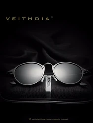 VEITHDIA Brand Designer Sunglasses Fashion Sun Glasses Vintage Polarized Coating UV400 Lens Round Male Eyewear For Women VT06358