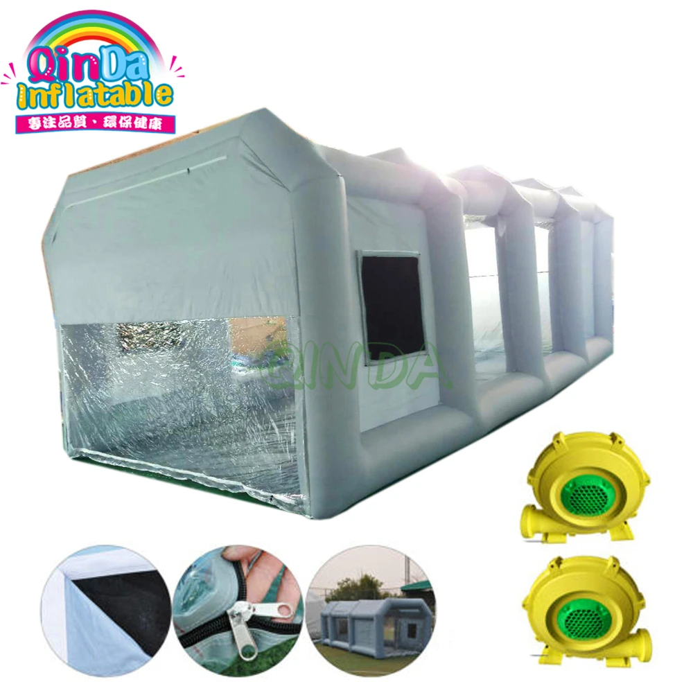 Auto Portable With Filters 2 Blowers Inflatable Paint Booth For Car