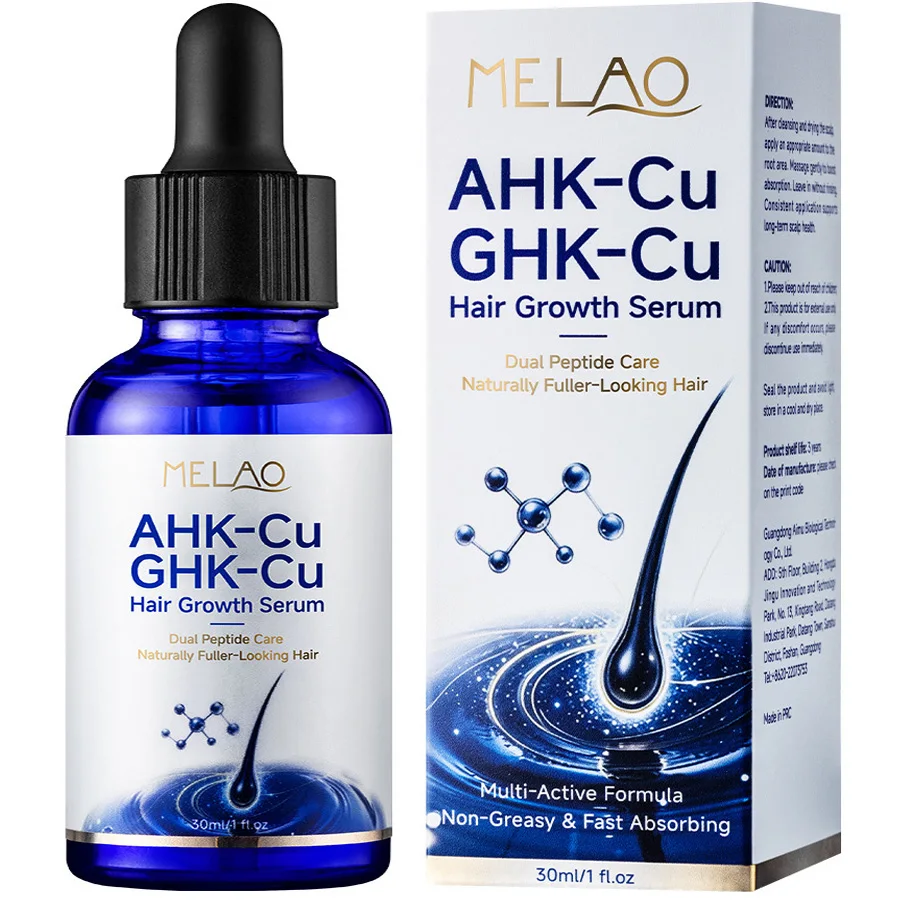 30ml Copper Dual Peptide Hair Growth Serum, 1% GHK-Cu 1% AHK-Cu Anti Hair Loss Scalp Care Treatment for Men Women Daily Use