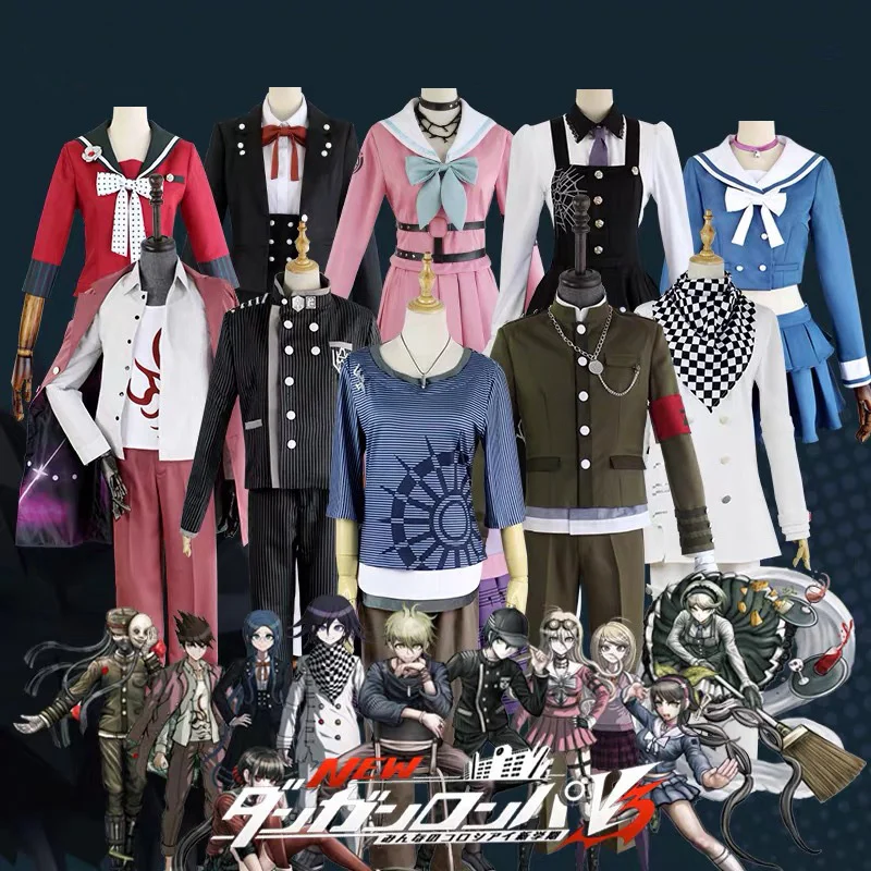 Danganronpa: Trigger Happy Havoc V3 Cosplay Kokichi Oma Costume Miu Iruma Dress School Uniform Men Women JK Clothing