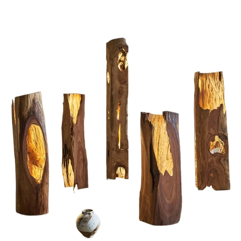 

Wabi Sansan Wind Solid Wood Hot el Art Ligh ting Medi eval Ambient Li ght Homestay