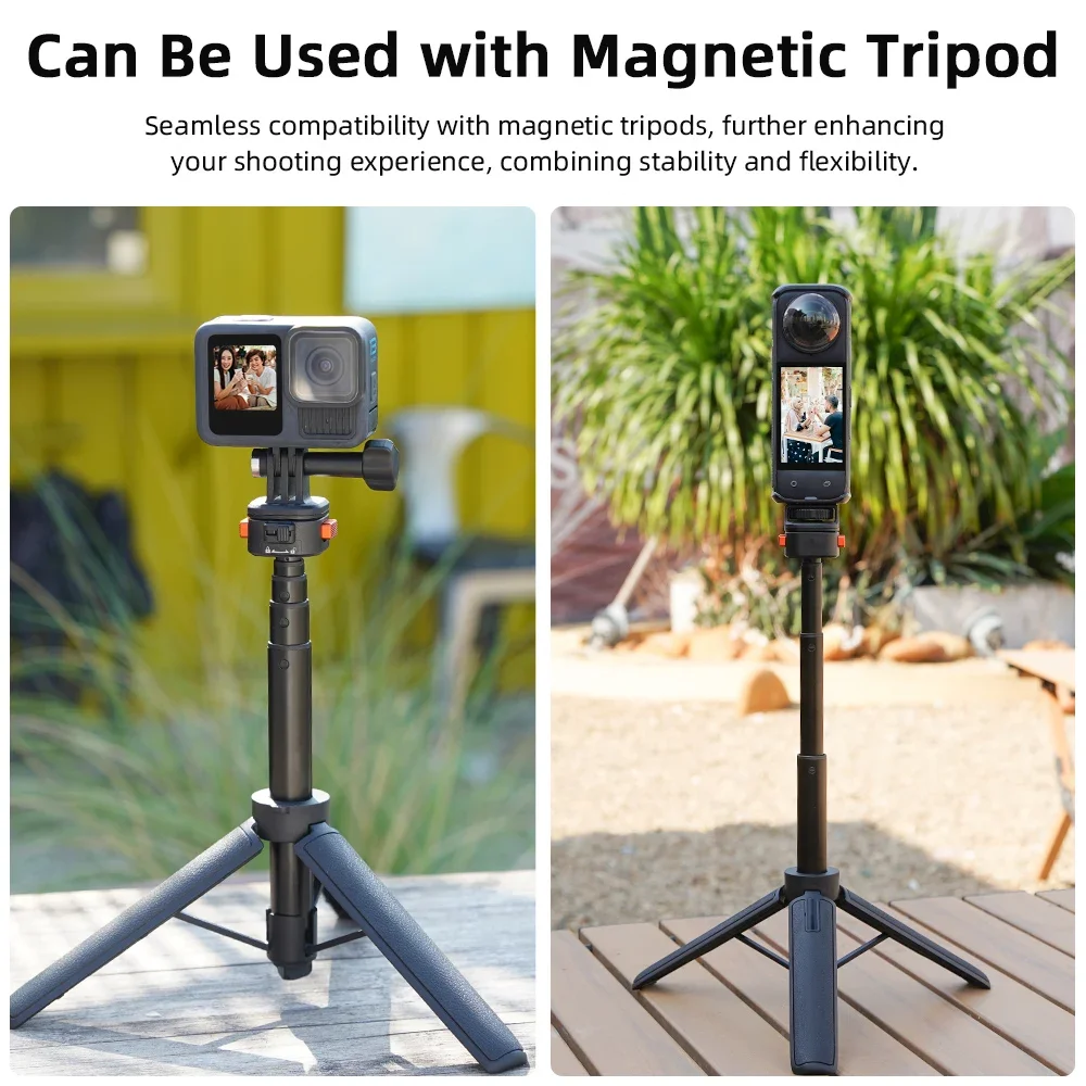 Flymile Magnetic Quick Release Adapter for GoPro 13 Camera 1/4'' Converter Tripod Base Mount for Insta360 X4/Action5 Accessories