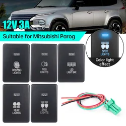 12V Car Light Button Fog Driving Spot Rear Light LED Light Bar Switch For Mitsubishi Mirage Outlander ZK Pajero Sport QE Triton