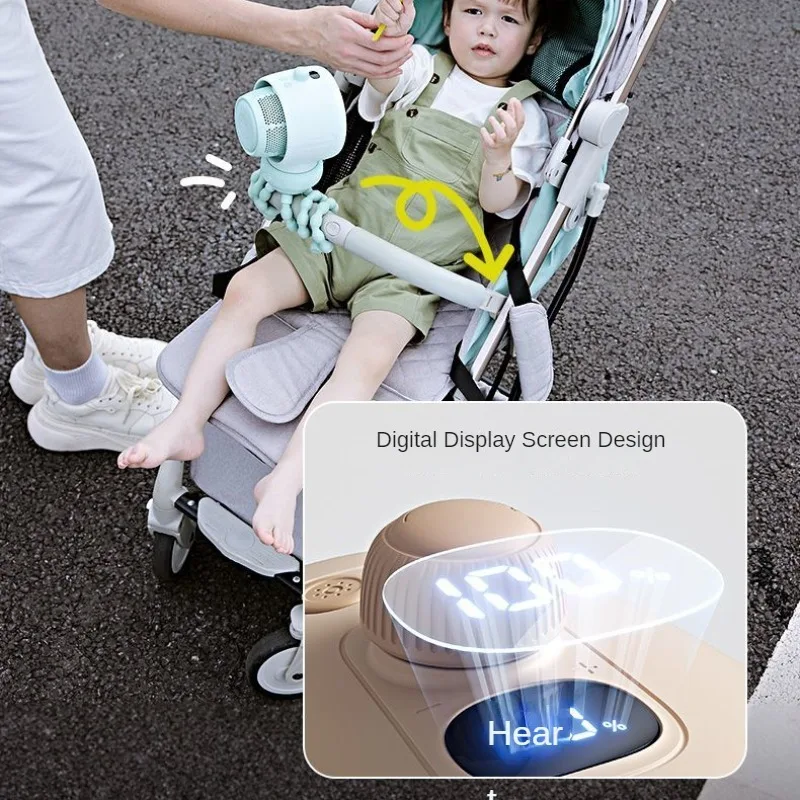 Xiaomi JISULIFE Baby Stroller Fan Portable Mini Mosquito Repellent Silent Children Stroller Fan Shakeable Head Air Purification