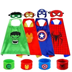 3-12Y Kids Superhero Cosplay Capes Kids Cartoon Bracelet Toys Movie Characters Costume Halloween Christmas Party Dress Up Gift