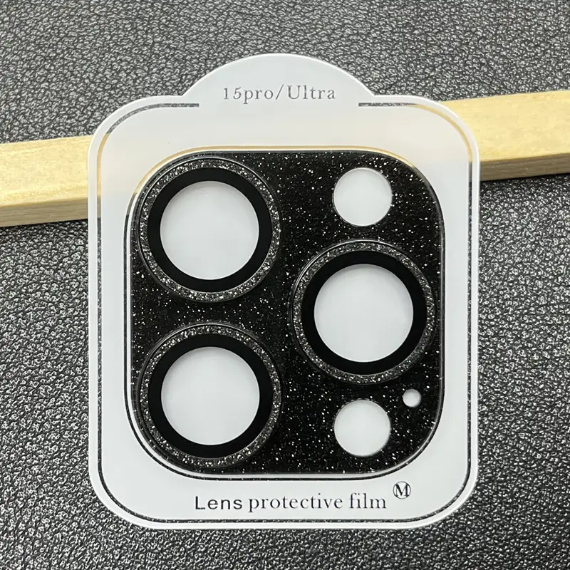 Bling Metal 9H Tempered Glass Camera Protector for iPhone 15 Pro Max Plus 14 Glitter Alloy Shield Lens Rings Cap Full Cover Film - Image 10