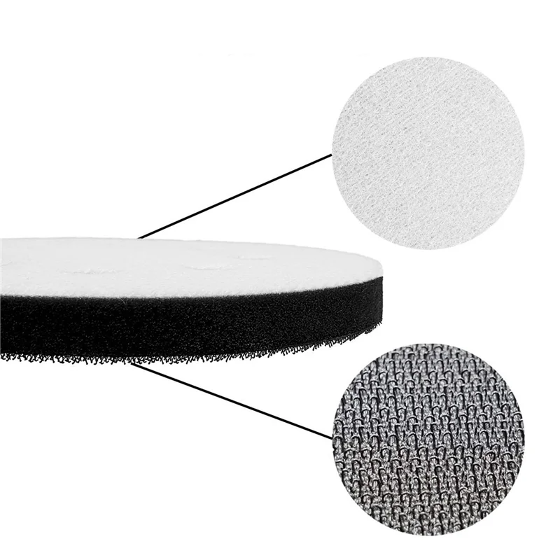 AB35-10PCS 5 بوصة (125 مم) 8 فتحات إسفنجة لينة واجهة الوسادة لمنصات الصنفرة وأقراص الصنفرة بخطاف وحلقة