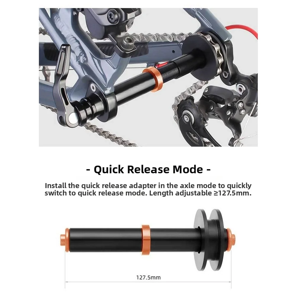 

Bike Chain Tensioner Adjustable Aluminum Alloy for Quick Release and 12mm Thru Axle Compatible with Different Bike Frames