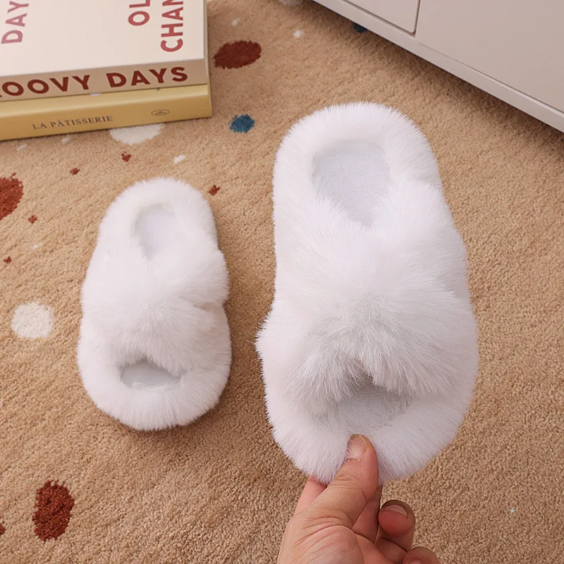 Children\'S Woolen Slipper New Autumn And Winter Home Warm Fleece Thickened Non-Slip Boys And Girls Baby Cotton Slippers