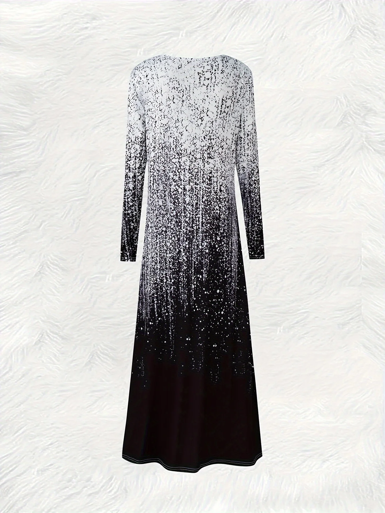 Printed Design casual style Sparkle Gradient Black And White Pattern women's dress