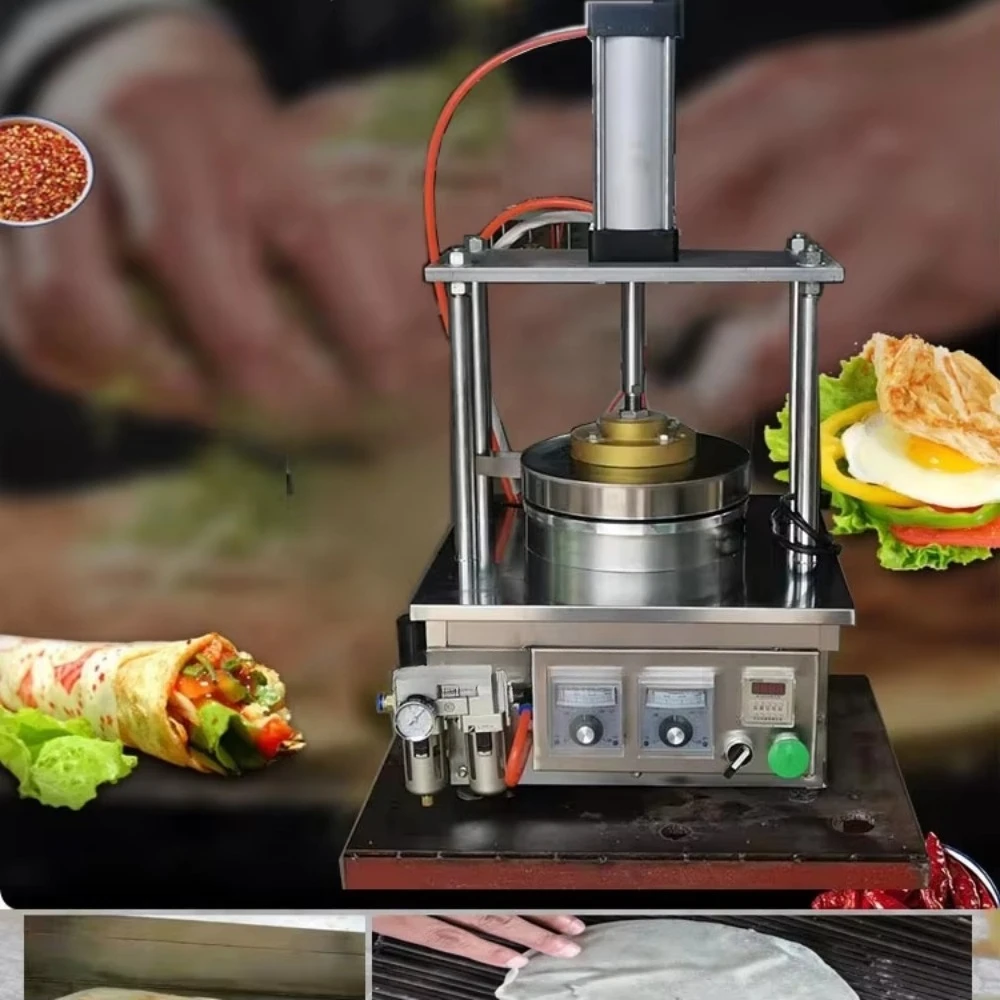 Platen Diameter 300mm Stainless Steel Compressed Tortillas, Flour Tortilla Press Crepe Maker with  Heating, Cooking Function