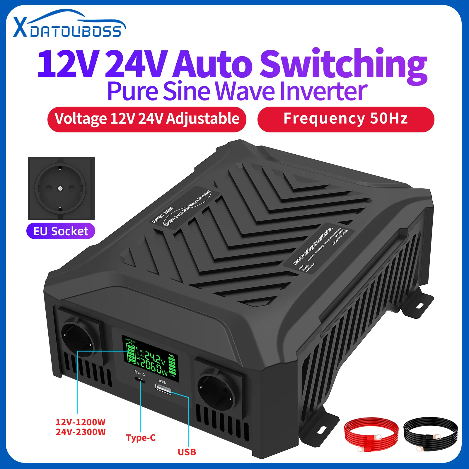 DATOU BOSS Pure Sine Wave Inverter 12v 24v 1200w 2300w Two 