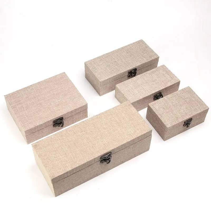 Chinese Calligraphy Painting Stamp Gift Box Linen Gift Jewelry Stamp Storage Box Private Name Seal Collection Storage Boxes