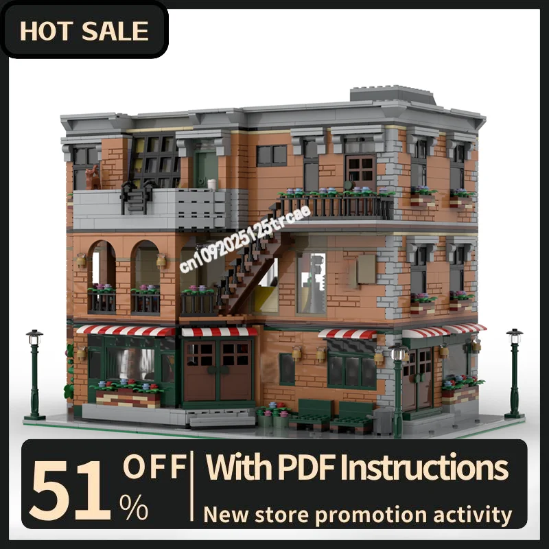 

Новый 4653 шт. город горячий вид на улицу Moc модульные друзья Big Bang модель квартиры строительные блоки Diy креативные идеи детские игрушки подарки