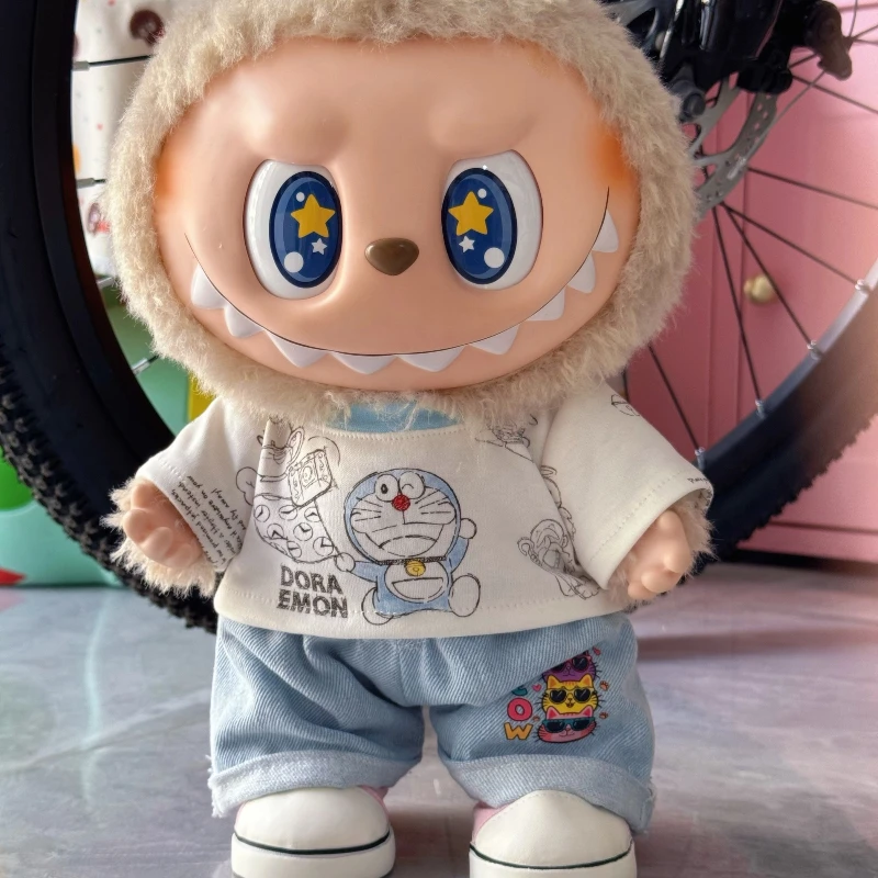 

Для labubu 38 см Big Baby Labubu Generation летняя одежда Mokoko футболка Dingdang аксессуары для одежды джинсовый костюм