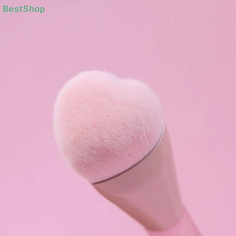 ★ ★ ★ Rosa herzförmiger makelloser Foundation-Creme-Make-up-Pinsel, loser Puder-Rougepinsel, Beauty-Tool