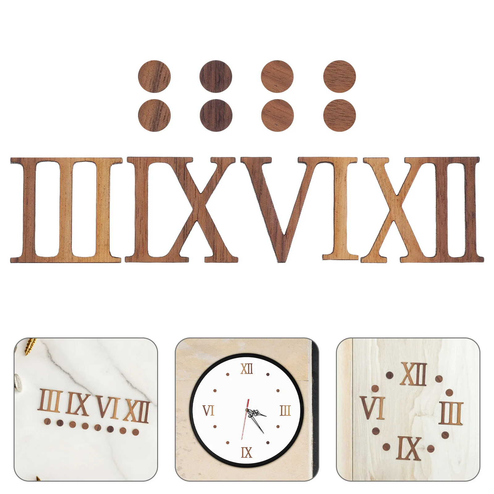 

1Set Clock Numerals DIY Roman Numerals Silent Movement Minimalist Wall Clock for Living Room Bedroom Office Decor