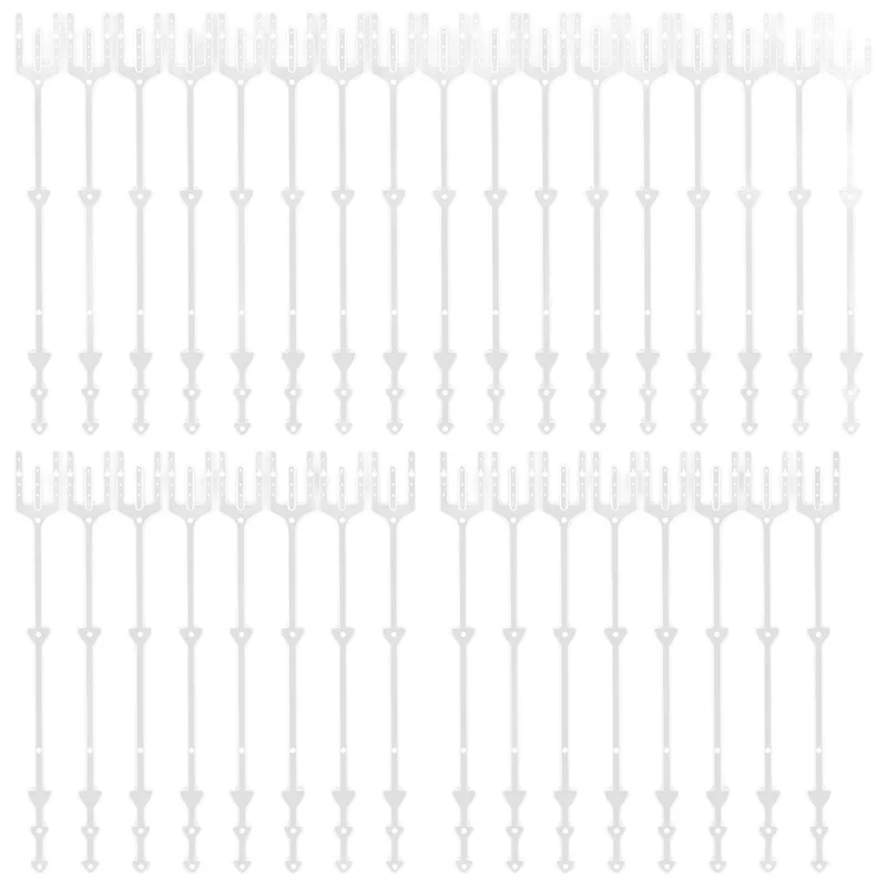 ABLK – porte-cartes à pics floraux, 50 pièces, fourchette en plastique transparent de 9.4 pouces, choix d'images, Place de fleurs, Clips à tête droite