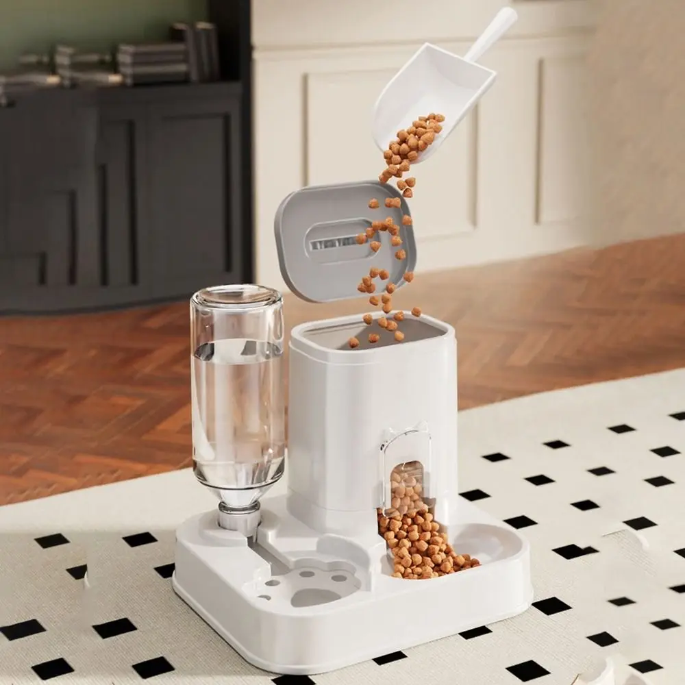 سعة كبيرة 2 في 1 موزع طعام القطط فصل جاف ورطب مع نافورة الماء الكلب وعاء طعام القط انفصال موزع مياه الحيوانات الأليفة