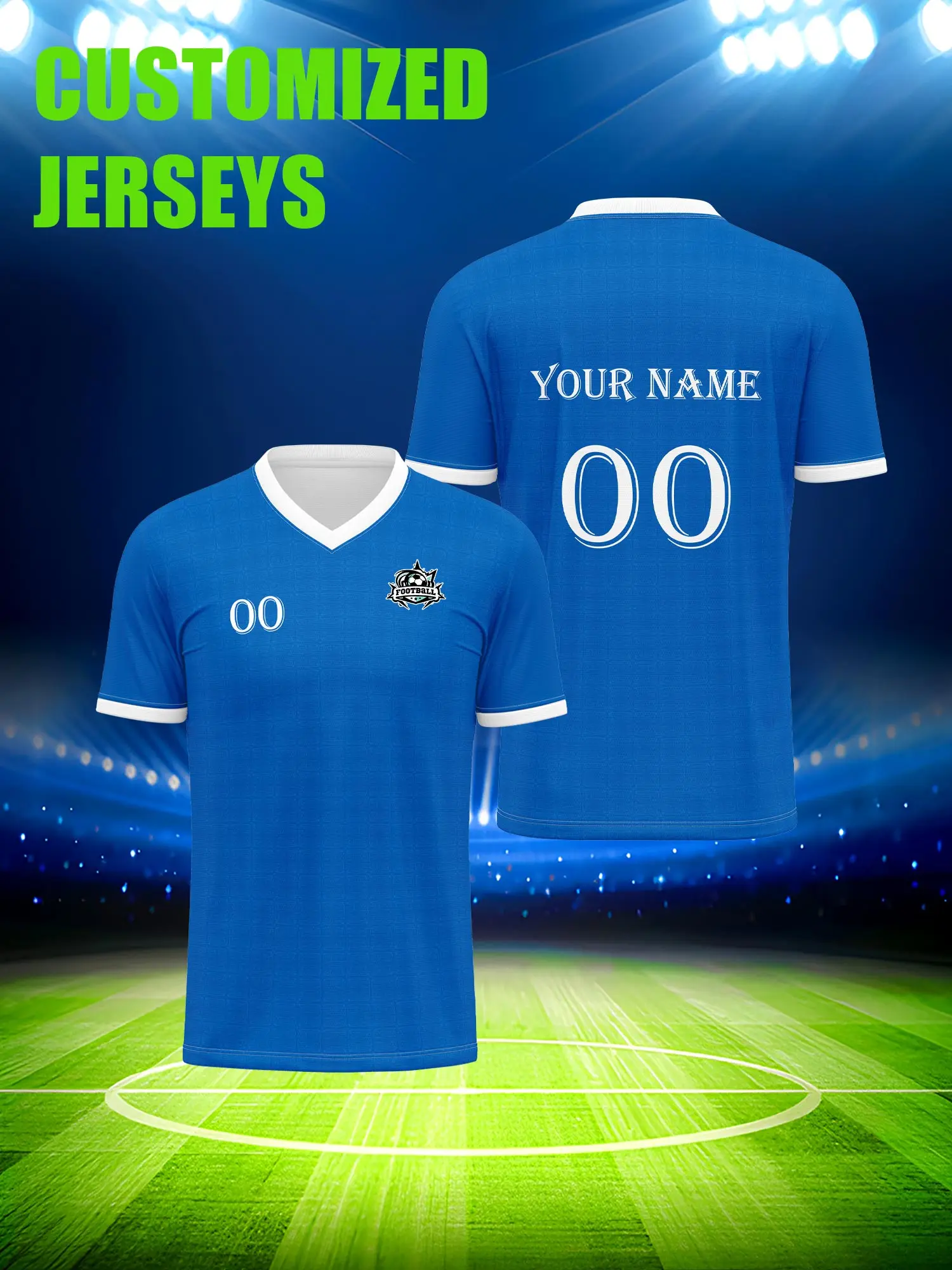 

Спортивная футболка с V-образным вырезом для взрослых и детей, с индивидуальным именем и номером, быстросохнущая, модная, с сублимационной печатью, 2026