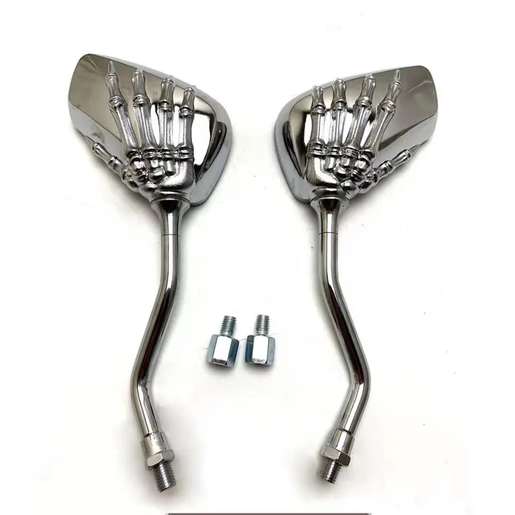 for Motorbike E-Bikes ATV with 10 Universal Motorcycle Scooter Chrome High Definition Skeleton Hands Claw Side Rear View Mirrors image 6