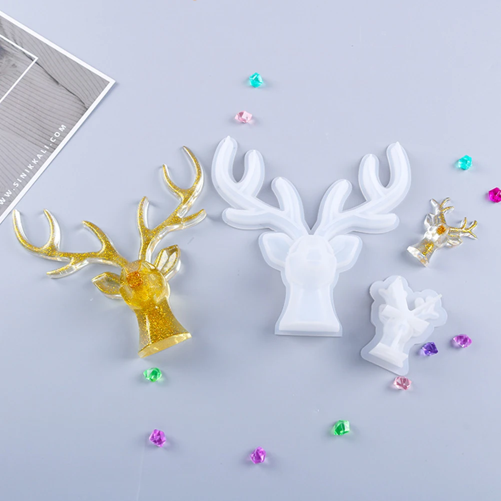 Antler Ornament Mold for Storing Bracelets Epoxy Resin Bracket Shape Design Molds Casting Wooden Crafts