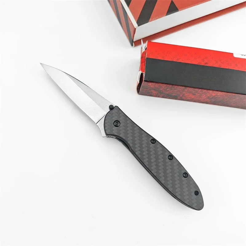 

ks 1660 Carbon fibre handle pocket knife 8Cr13Mov steel blade outdoor camping portable fruit knife multi-purpose EDC tool