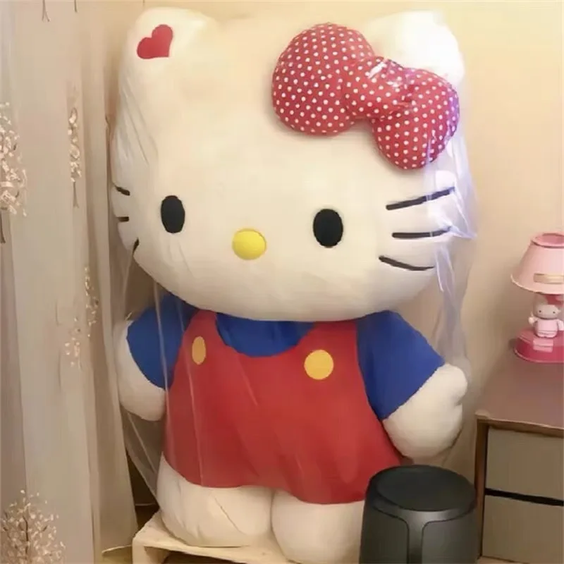 

Kawaii Giant Hello Kitty Plush Doll - Classic Red & Blue Outfit Stuffed Animal for Room Decor & Birthday Gifts