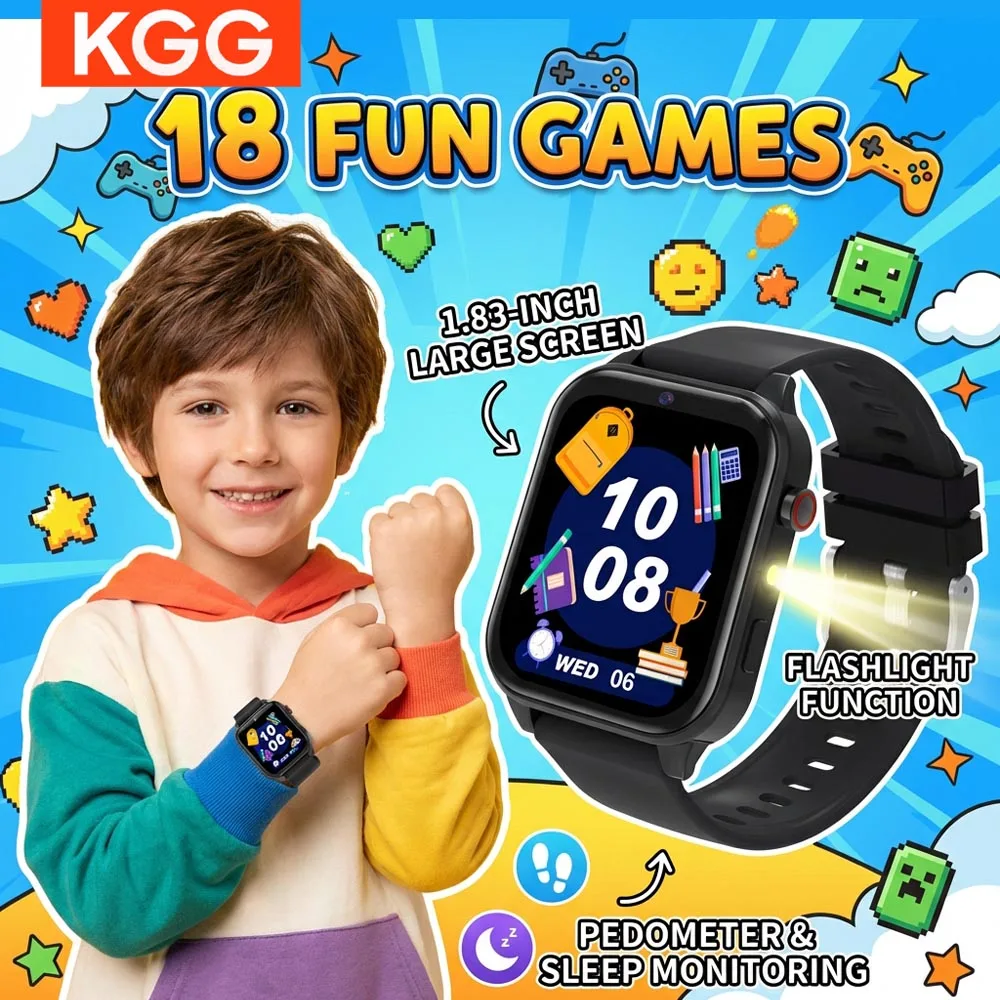 

Умные часы для детей с играми, HD-экраном, камерой, фонариком, монитором сна, будильником, подарок на день рождения или праздник для мальчиков и девочек