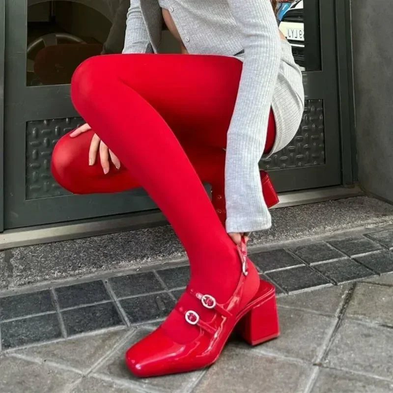 Talenza Damen-Strumpfhose, schmale Strümpfe, Strumpfhosen, superelastisch, große Leggings, rote Damen-Sexy-Strumpfhose, Frühling, Herbst, Winter