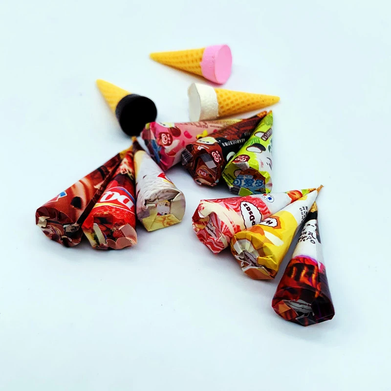 Mini cône de crème glacée pour maison de poupée, 3 pièces, Simulation de Dessert, maison de poupée 1/12, décorations alimentaires de cuisine